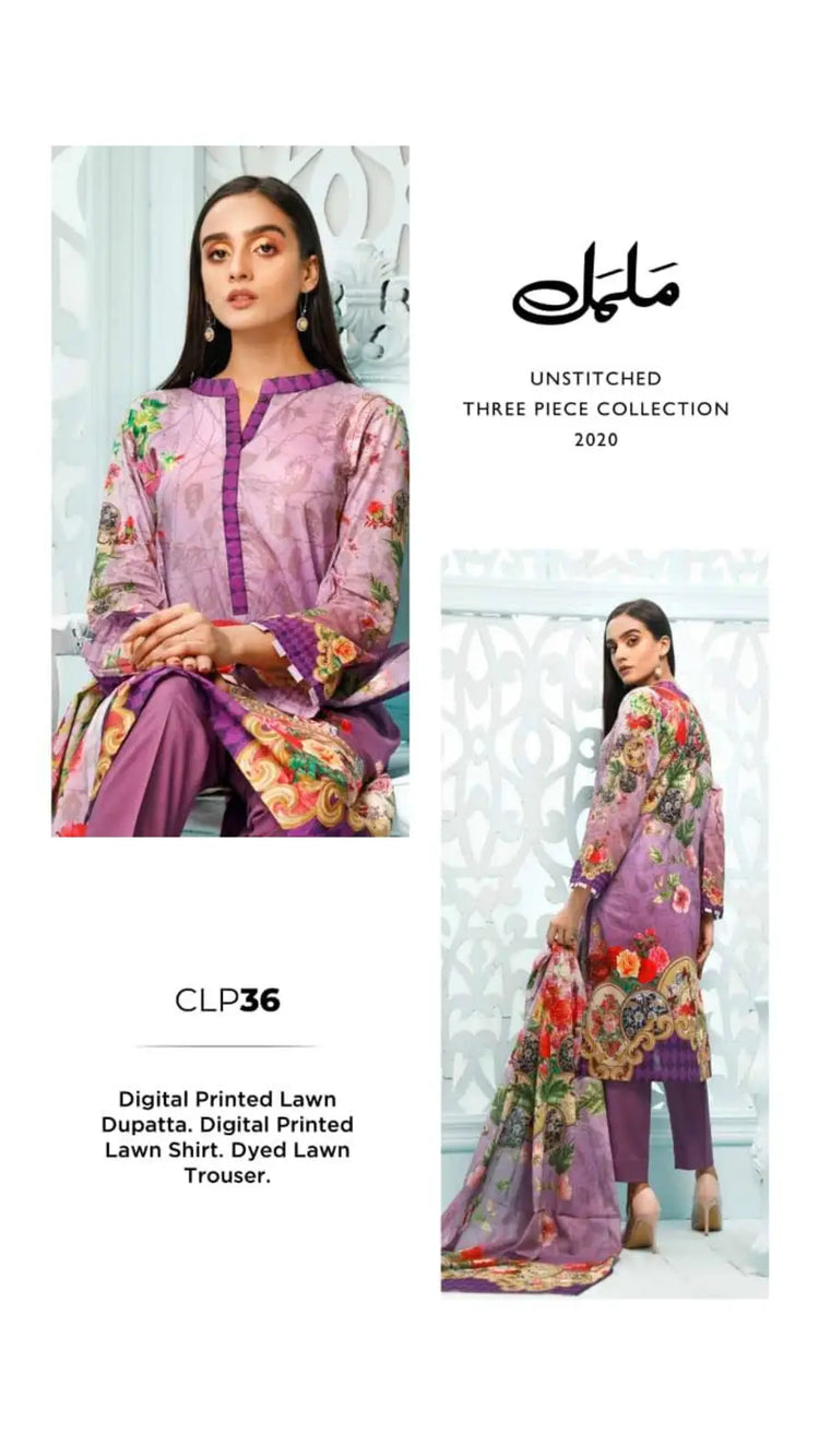 GUL AHMED MALMAL LAWN UN-STITCHED COLLECTION-CPL-36