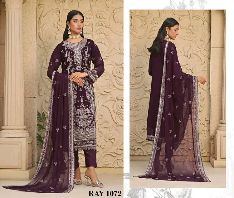 RINA LUXURY CHIFFON SEMI-STITCHED BY BIN HAMEED-24-RAY-1072