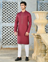 DEEP RED BLENDED KURTA | JJK-A-34708
