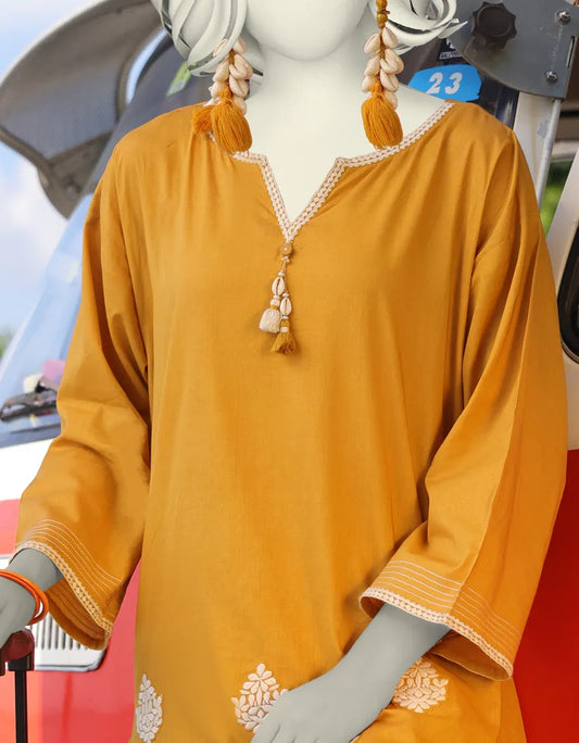 YELLOW LAWN EMBROIDERED 2PC STITCHED | JLAWN-S-JST-25-2019