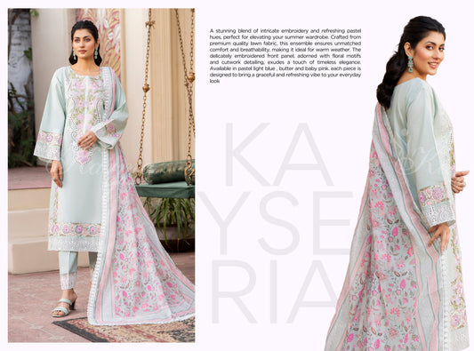 KAYSERIA KARMA STITCHED VOL - 1  KC-1414 (PASTEL LIGHT BLUE)