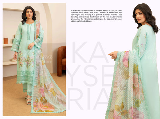 KAYSERIA KARMA STITCHED VOL - 1  KC-1415 (PALED TURQUOISE)