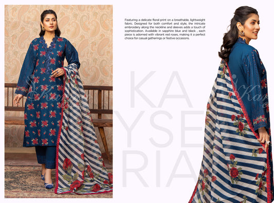 KAYSERIA KARMA STITCHED VOL - 1  KC-1420 (SAPPHIRE BLUE)