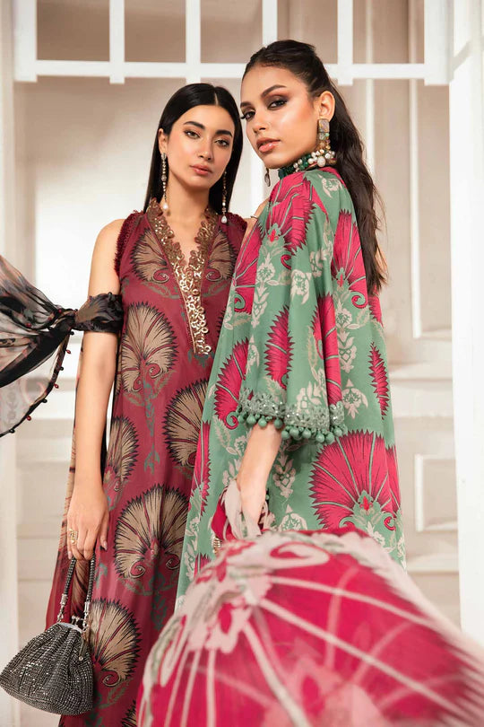 Maria b mprints 3 Piece Unstitched Printed Suit |MPT-2209-A