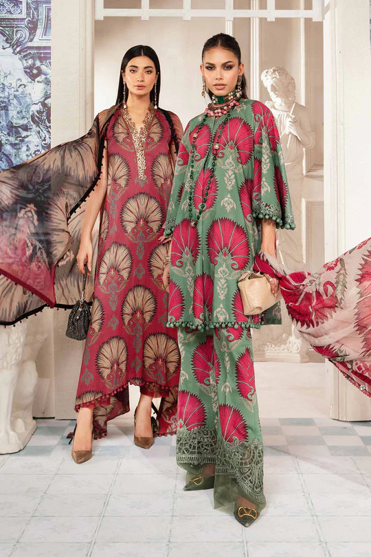 Maria b mprints 3 Piece Unstitched Printed Suit |MPT-2209-A