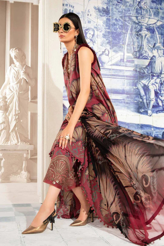 Maria b mprints 3 Piece Unstitched Printed Suit MPT-2209-B
