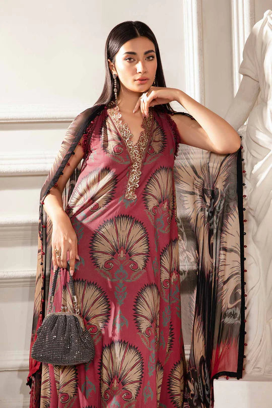 Maria b mprints 3 Piece Unstitched Printed Suit MPT-2209-B