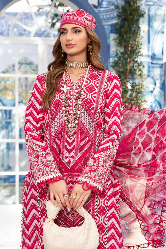 Maria b mprints 3 Piece Unstitched Printed Suit |MPT-2208-A