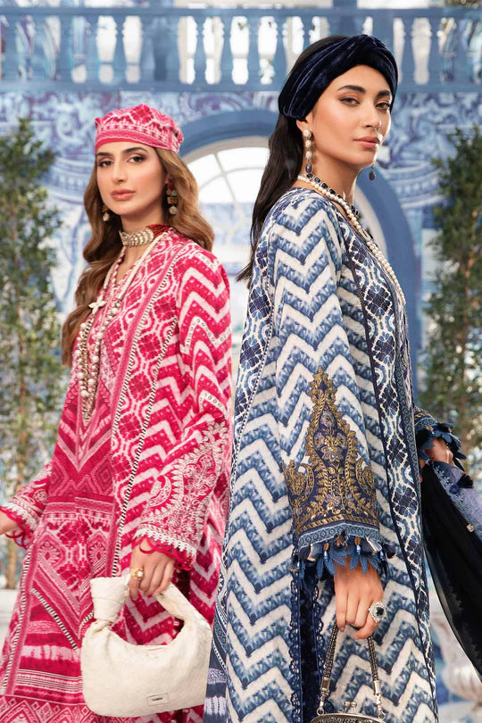 Maria b mprints 3 Piece Unstitched Printed Suit |MPT-2208-B