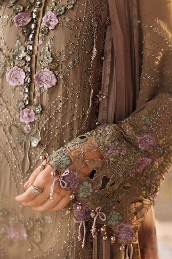 Maria b chiffon collection'26 /MPC-26-102-Muted Mocha Brown