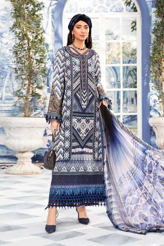 Maria b mprints 3 Piece Unstitched Printed Suit |MPT-2208-B