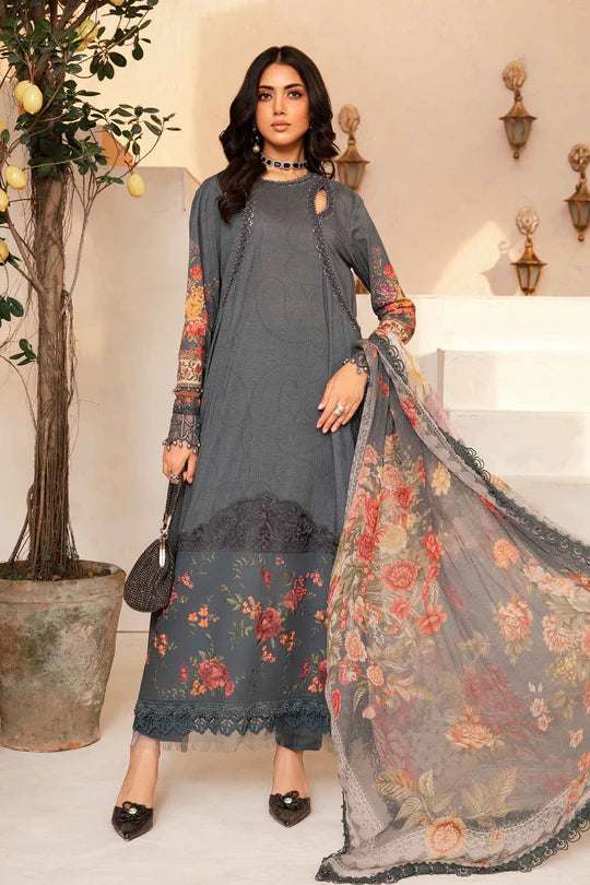 Maria b mprints 3 Piece Unstitched Printed Suit |MPT-2202-B