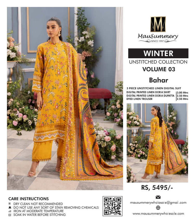 MAUSUMMERY DIGITAL PRINTED LINEN | D-08