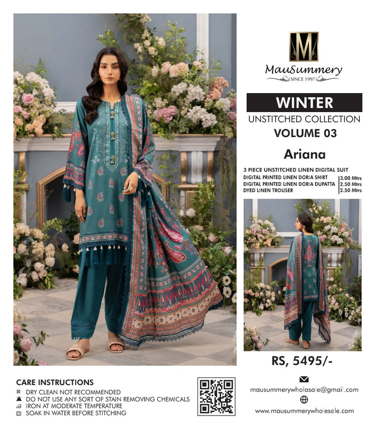 MAUSUMMERY DIGITAL PRINTED LINEN | D-09