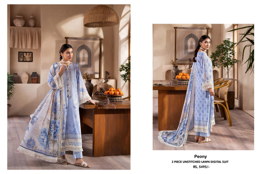 MAUSUMMERY STITCHED LAWN 3PC | D-07