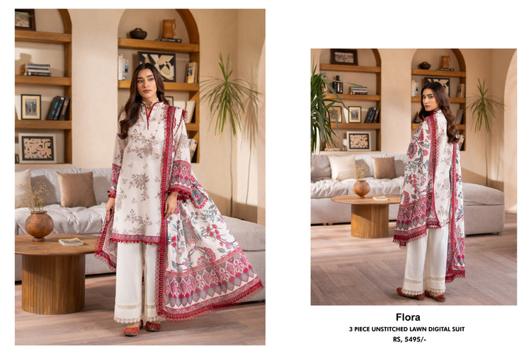 MAUSUMMERY STITCHED LAWN 3PC | D-05