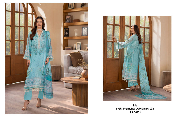 MAUSUMMERY STITCHED LAWN 3PC | D-08