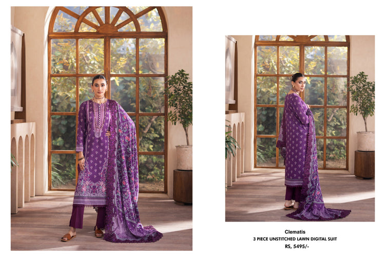 MAUSUMMERY STITCHED LAWN 3PC | D-10