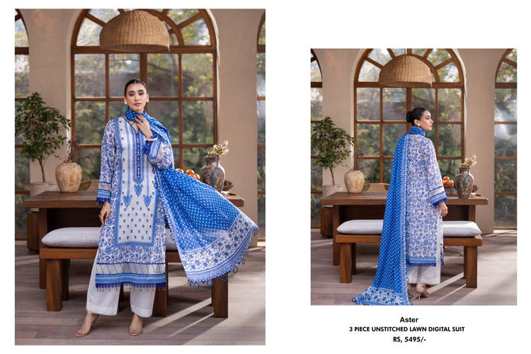 MAUSUMMERY STITCHED LAWN 3PC | D-01