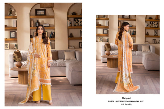 MAUSUMMERY STITCHED LAWN 3PC | D-04