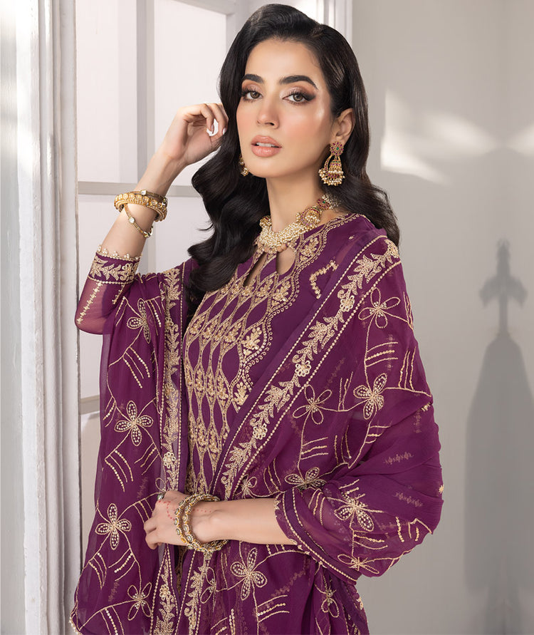 MERAKISH LUXURY CHIFFON STITCHED 3PCS SUITS-04