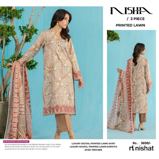 NISHA PRINTED LAWN | D-02
