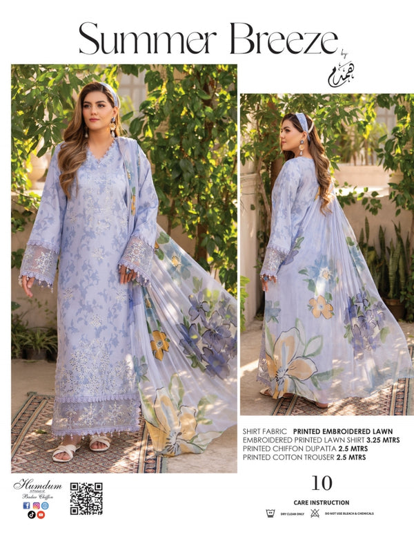 SUMMER BREEZE HUMDUM UNSTITCHED LAWN 2026 D-10