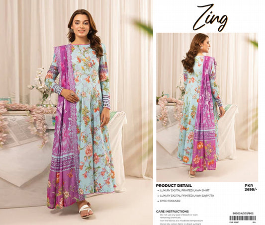 ZING PRINTED LAWN | D-02