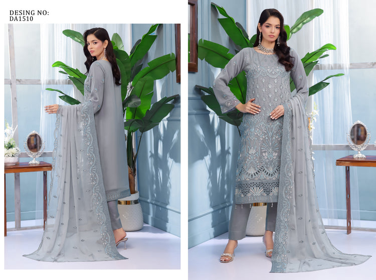 ARSHAMA BY BIN HAMEED SEM-STITCHED | DA1510