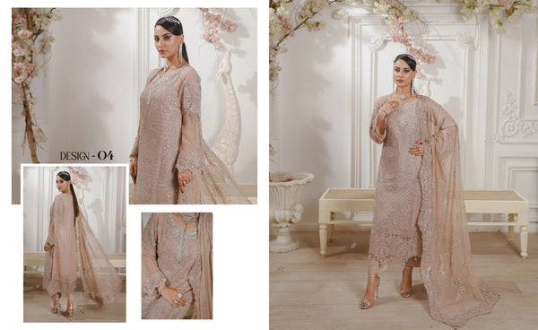 GLAMOURA BY NOOR'S SEMI-STITCHED 3PC | D-04