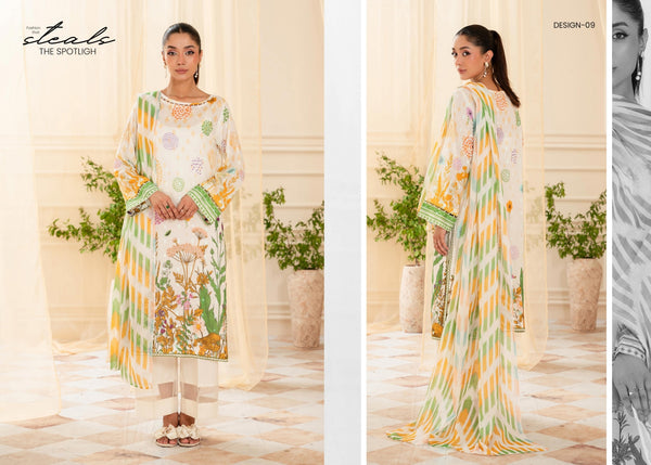 BLISS GULJEE UNSTITCHED LAWN D-09