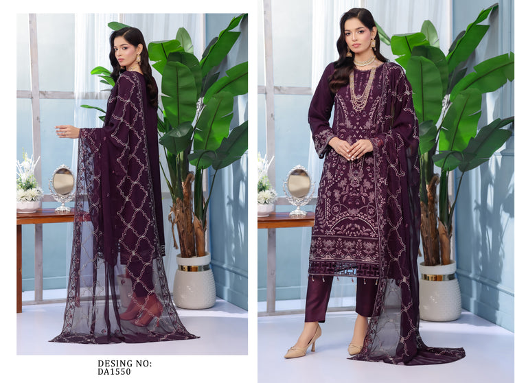 ARSHAMA BY BIN HAMEED SEM-STITCHED | DA1550