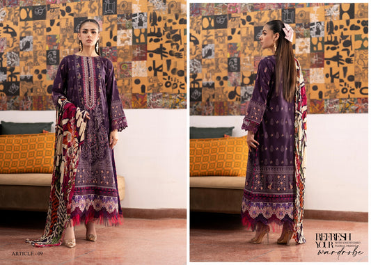 MORJA GULJEE UNSTITCHED LAWN - D09