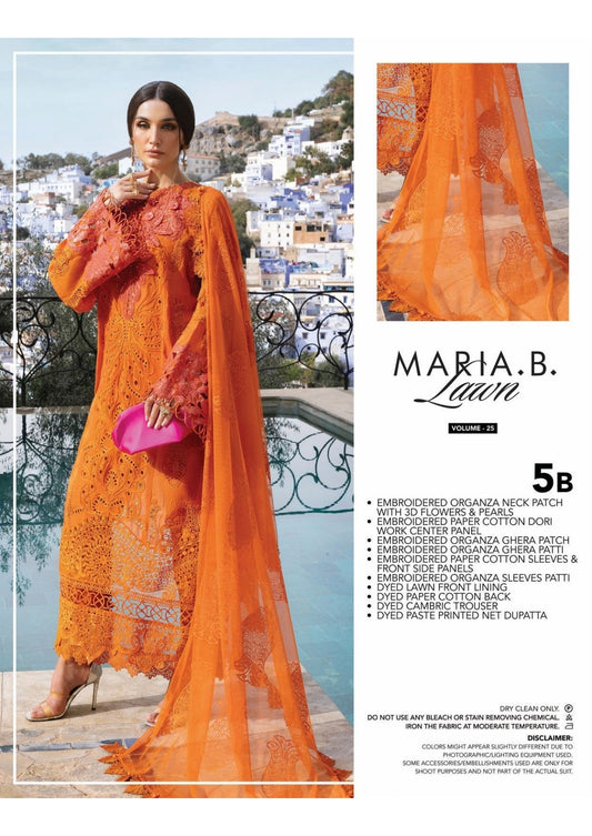 MARIA B LUXURY UNSTITCHED LUXURY  LAWN (5-B)