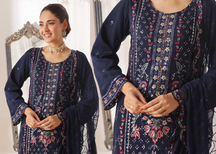 INARA BY BIN HAMEED | SEMI-STITCHED CHIFFON | D-08