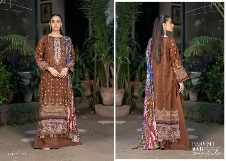 MORJA GULJEE UNSTITCHED LAWN - D12