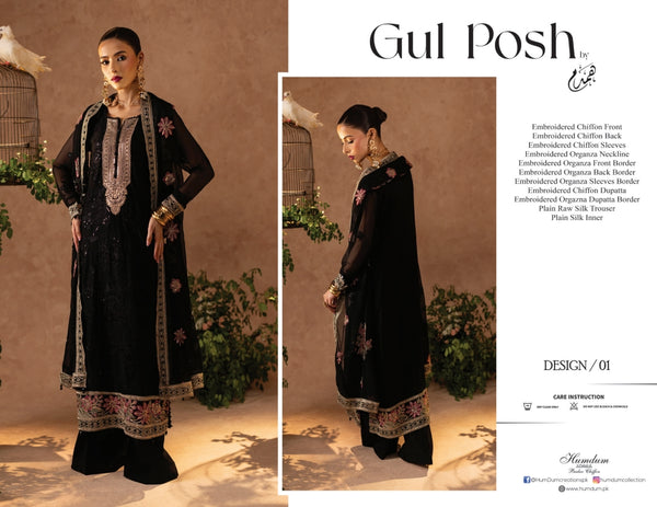 GUL POSH BY HUMDUM UN-STITCHED 3PC | D-01