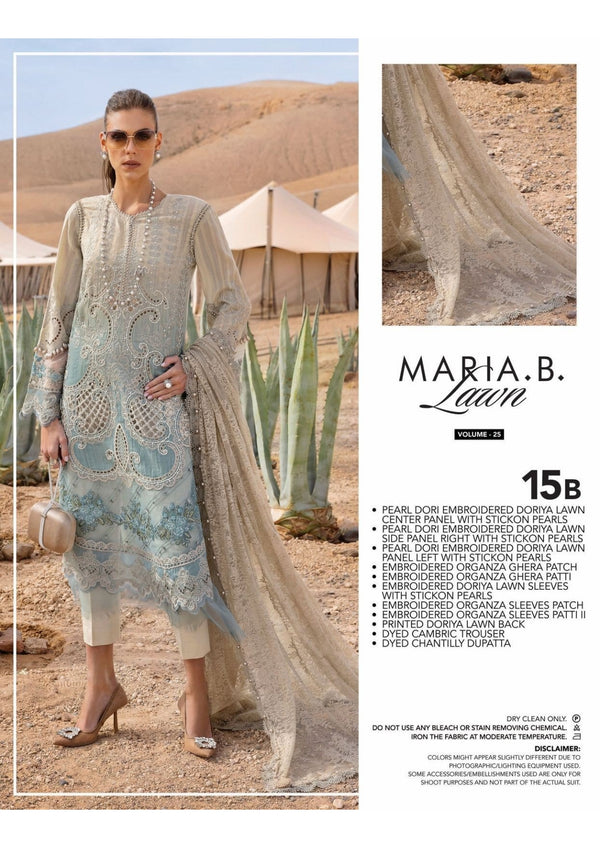 MARIA B LUXURY UNSTITCHED LUXURYLAWN (15-B)
