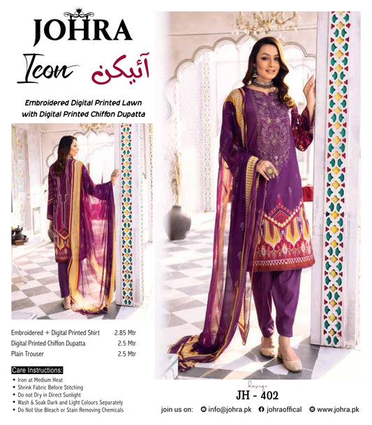 JOHRA ICON UNSTITCHED LAWN JH-402