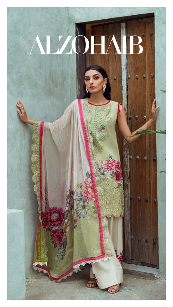 ALZOHAIB SUNSHINE BLOOM PRINTKARI UN-STITCHED 3PC | D-12