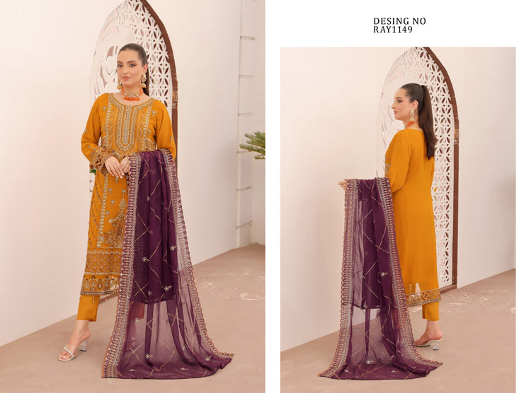 RUBAB BY BIN HAMEED CHIFFON | D-08