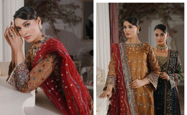 GLAMOURA BY NOOR'S SEMI-STITCHED 3PC | D-07