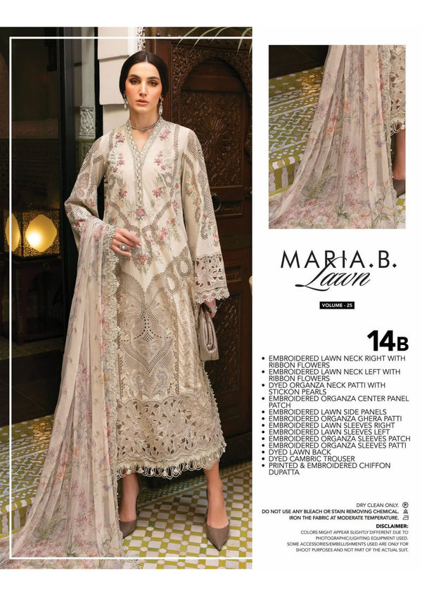 MARIA B LUXURY UNSTITCHED LUXURYLAWN (14-B)