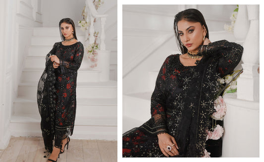 GLAMOURA BY NOOR'S SEMI-STITCHED 3PC | D-08