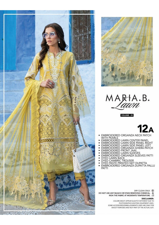 MARIA B LUXURY UNSTITCHED LUXURY  LAWN (12-A)