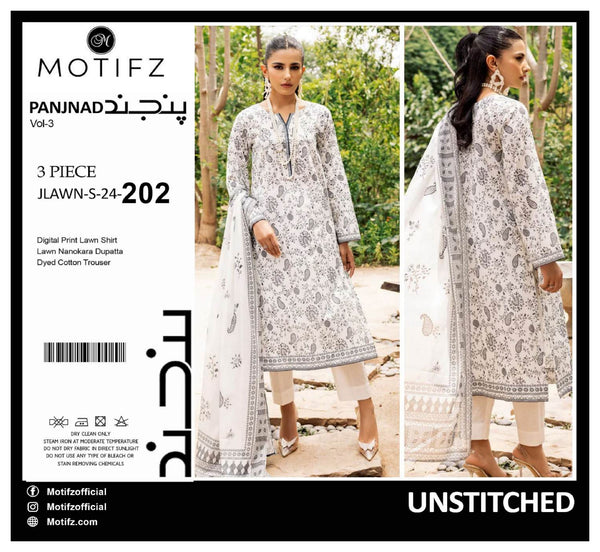 MOTIFZ BY PANJANAD LAWN 3PC | D-202