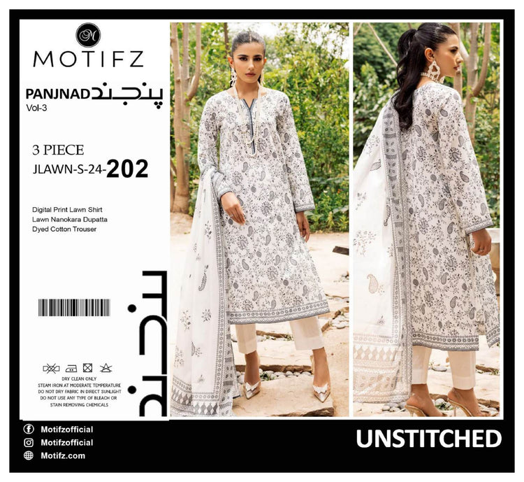 MOTIFZ BY PANJANAD LAWN 3PC | D-202