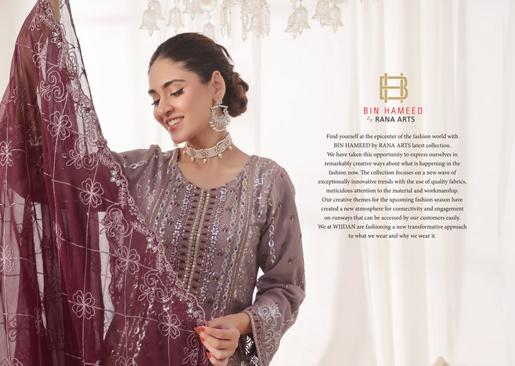 INARA BY BIN HAMEED | SEMI-STITCHED CHIFFON | D-03