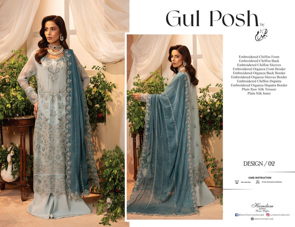 GUL POSH BY HUMDUM UN-STITCHED 3PC | D-02