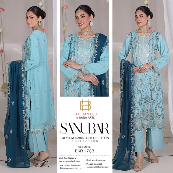 Sanubar Bin Hameed Semi Stitched Chiffon EKR-1763